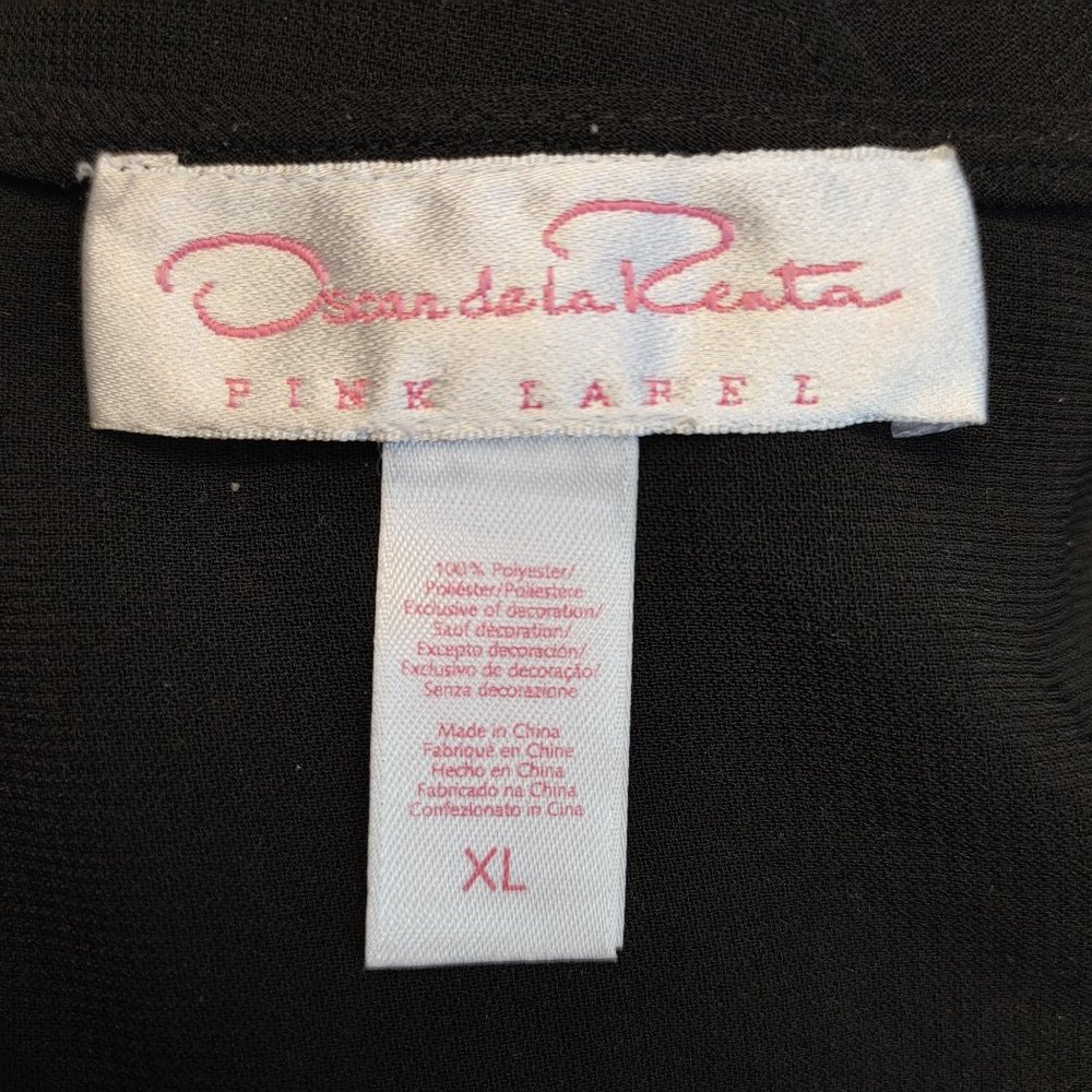 Oscar De Las Renta Pink Label Women's Black/Pink Floral Sleepwear Camisole XL - Picture 3 of 3